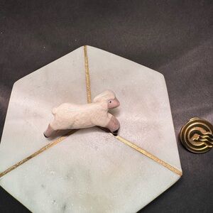 Elegant Cream Lamb Brooch